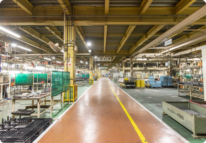 自社工場で一貫生産、高品質な設備を提供